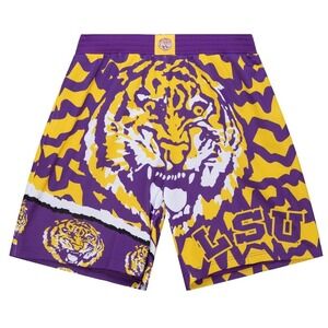 MITCHELL & NESS MEN'S XL NCAA JUMBOTRON 2.0 SUBLIMATED‎ SHORTS LSU TIGERS NWOT